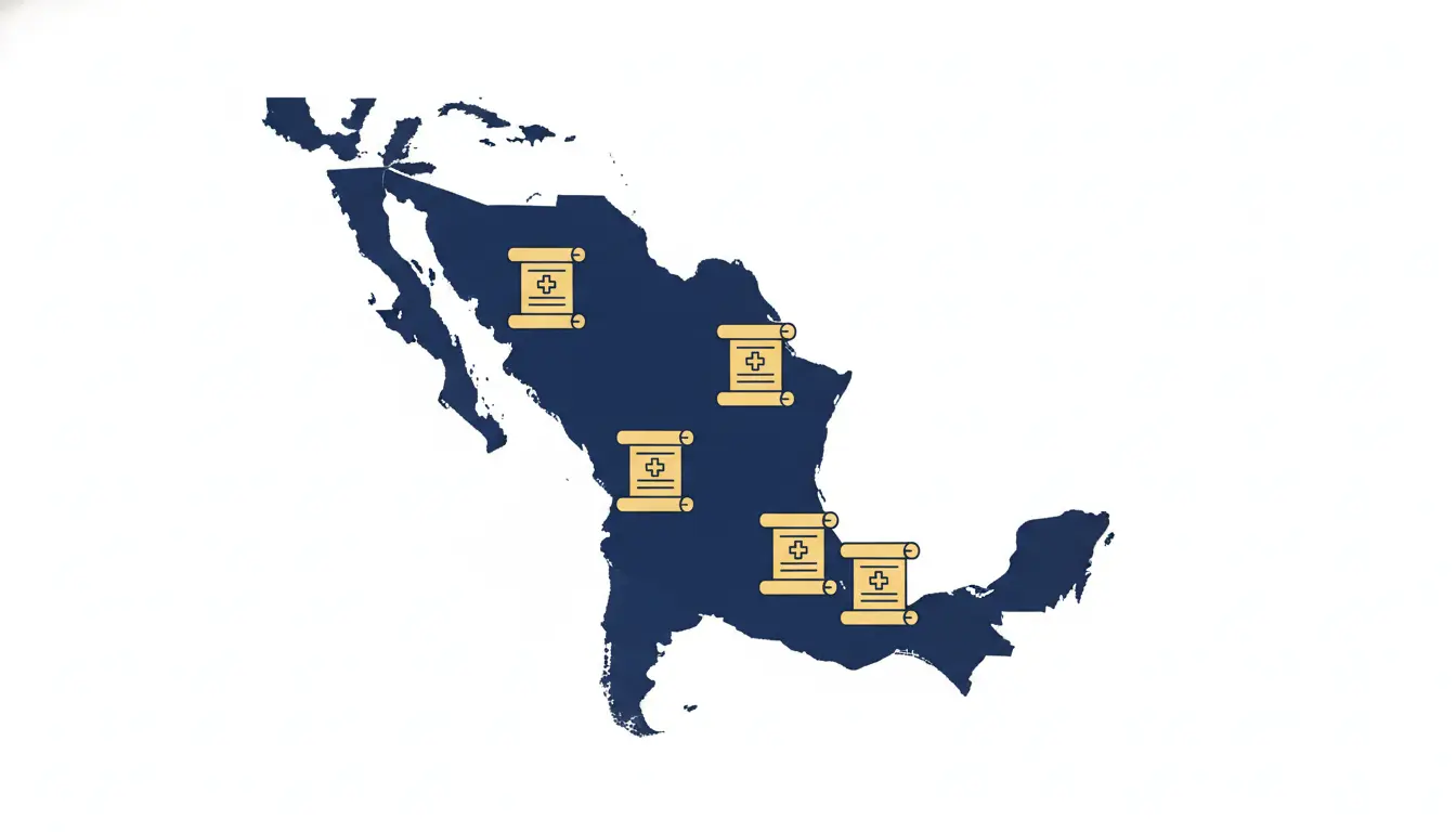 Mapa de América Latina con normativas de historia clínica por país