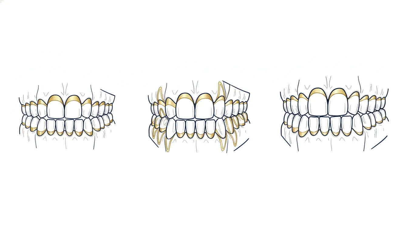 Tres dentaduras mostrando dentición temporal mixta y permanente
